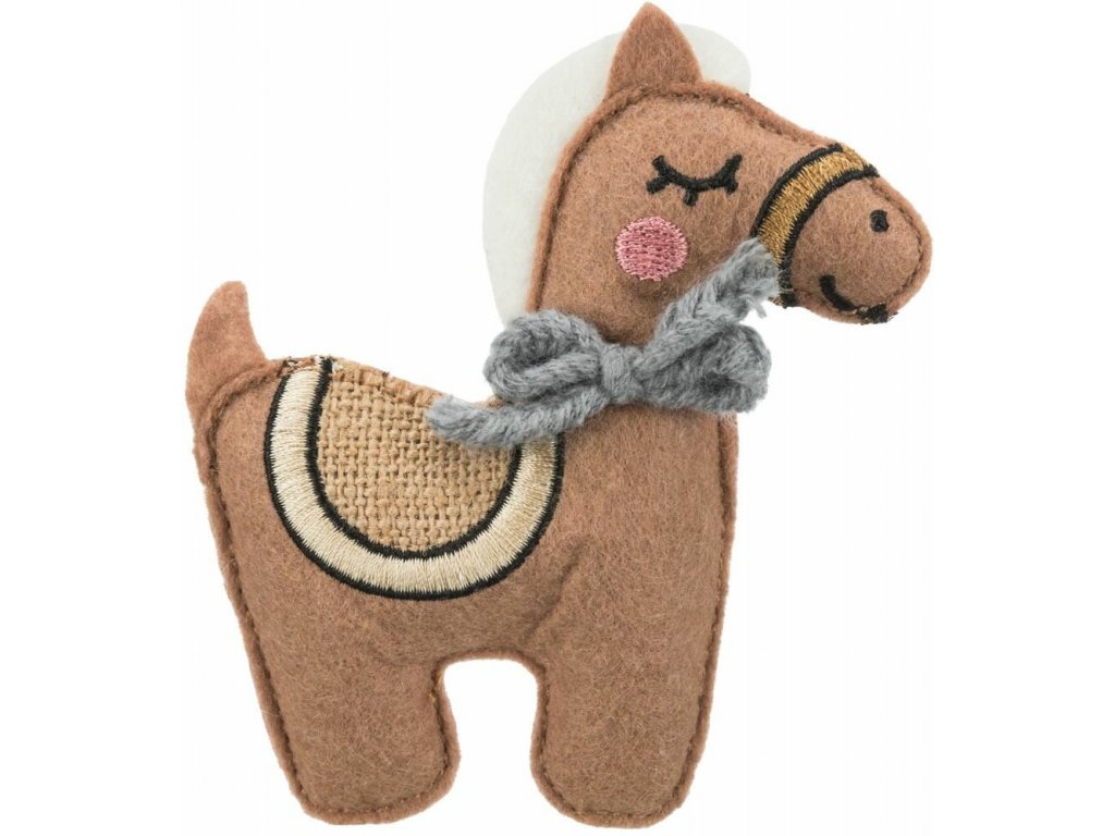 HORSE - kůň, šustící hračka pro kočky s catnipem, 10cm, plsť