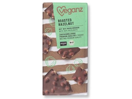 veganz cokolada s prazenymi liskovymi orechy bio
