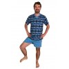 Pyžamo pánské krátké Rozárka kostka P1 modré