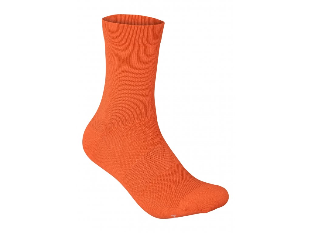 Cyklo ponožky POC Fluo Sock Mid Fluorescent Orange (Velikost S)