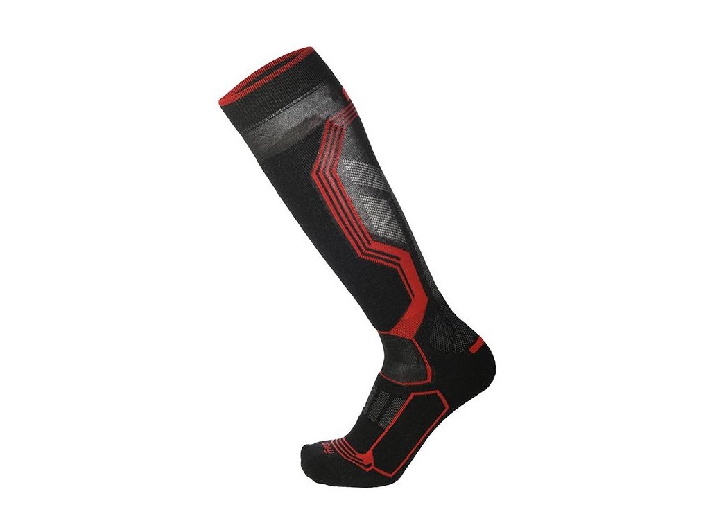 Lyžařské Ponožky Mico CALZA SKI WARM CONTROL MEDIUM WEIGHT - černo červené (Velikost XXL)