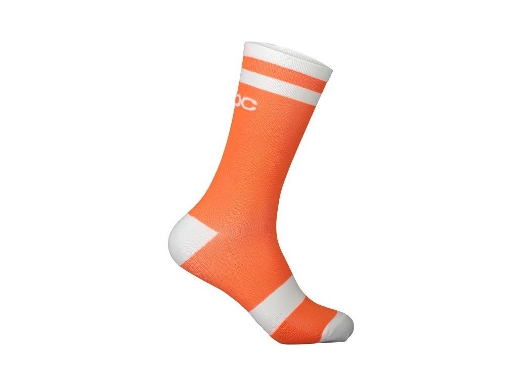 Ponožky POC Lure MTB Sock Long Zink Orange / Hydrogen White (Velikost S)