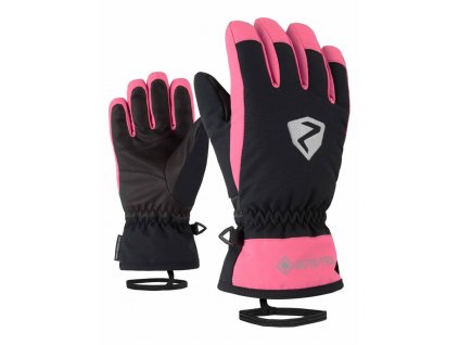 Lyžařské rukavice Ziener LARINO GTX glove junior - černo růžové