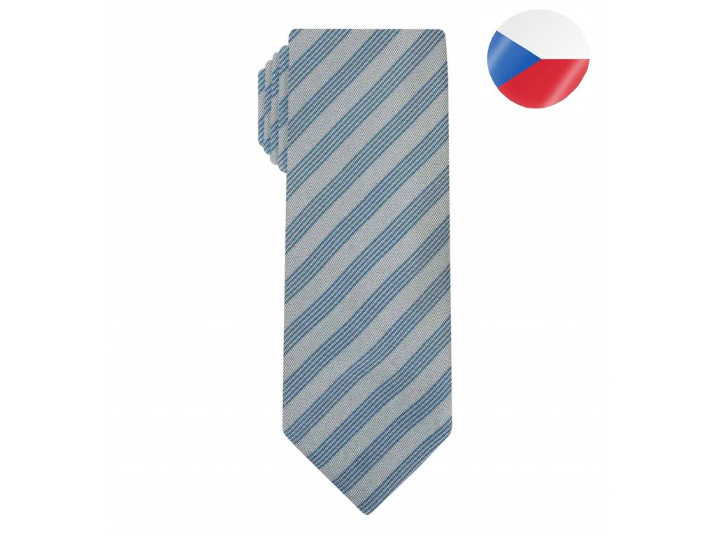 panska hedvabna kravata oblique seda modra (5)