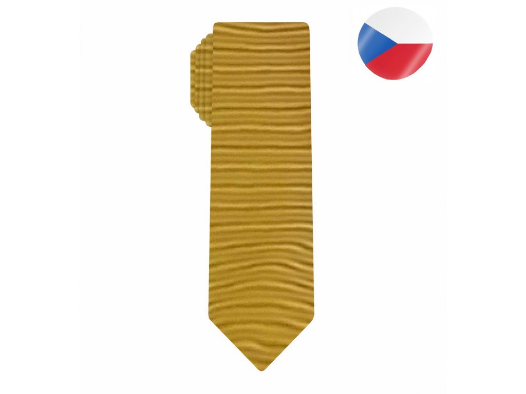 panska kravata line slim zluta (5)