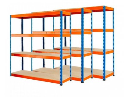 244 promotie pachet 3x raft 168x160x60 cm profesional lacuit cu 4 polite portanta 1600 kg albastru portocaliu