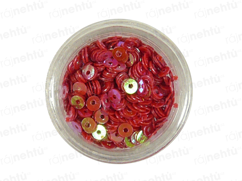 Zdobení na nehty, kolečka (dutá) CDčka - červená