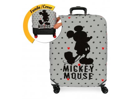 Mickey elastický neoprenový potah na střední zavazadlo šedá