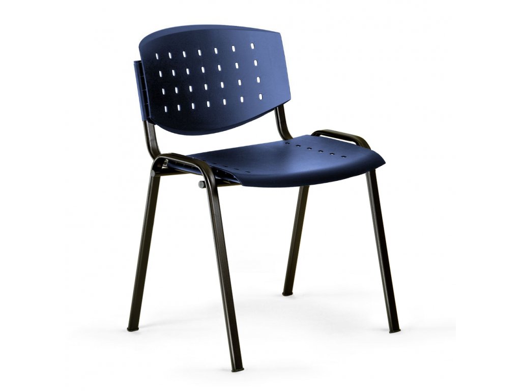 Konferenční židle Troy I - černé nohy, modrá