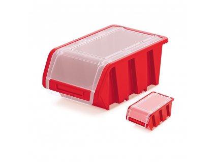 Úložný box uzavíratelný 19,5 × 12 × 9 cm, červená