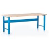 Výškově nastavitelný dílenský stůl s čelní deskou 200 x 80 cm, modrá - ral 5012