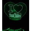 3D lampa "I love youtube" (varianta bez 3D základny, pouze motiv)
