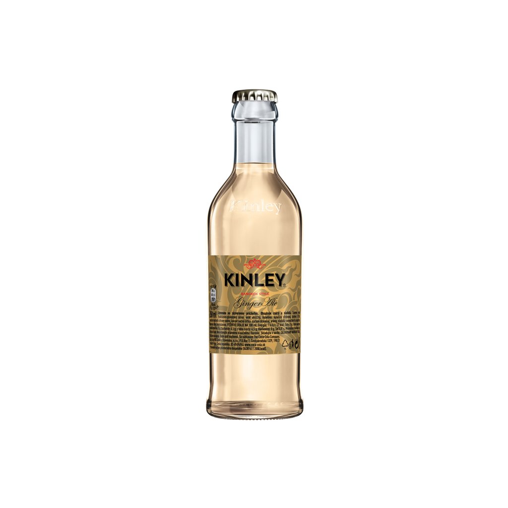 Kinley tonic ginger sklo nealko drink miešaný Bratislava Red Bear zázvor prepravka