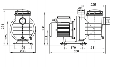 Bazénové čerpadlo IBO SWIM 025, 0,37kW Obrázek