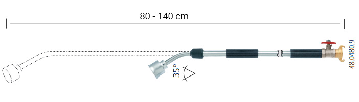 Teleskopická zalévací tyč 80-140 cm Obrázek