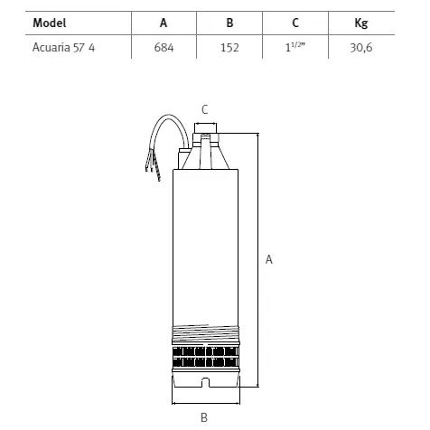 Ponorné čerpadlo ESPA ACUARIA57 4T 400V Obrázek