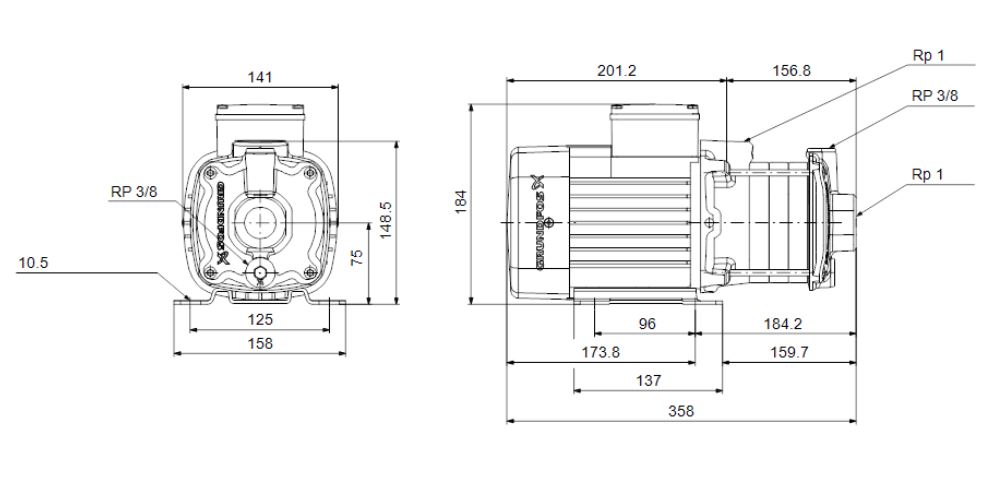Čerpadlo GRUNDFOS CM3-6 A-R-A-E (96807027) Obrázek