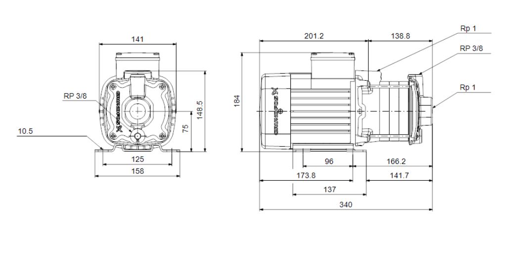 Čerpadlo GRUNDFOS CM3-3 A-R-I-E (96961026) Obrázek