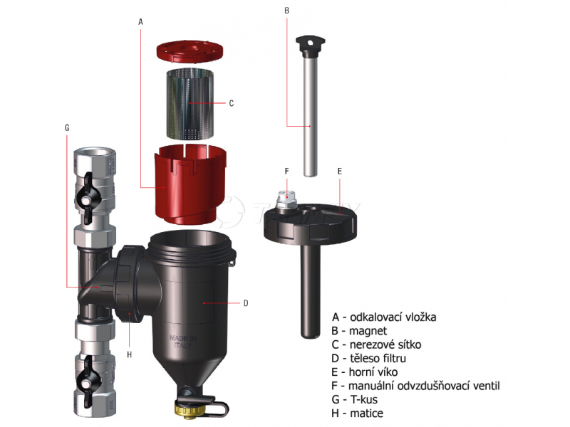 Odstředivý odkalovač s magnetickou vložkou I-MAG XL 3/4" Obrázek