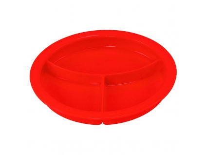 Delený tanier s priehradkami, ADL 62 - červená farba