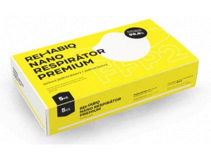 České nano respirátory Rehabiq Premium FFP2 s účinnosťou 12 hodín, 5 ks