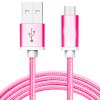 Synchronizační a nabíjecí kabel Micro USB - 1,5m - Tmavě růžový