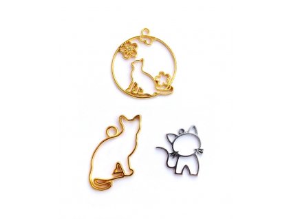 Rámčeky na šperky zo živice - mačky