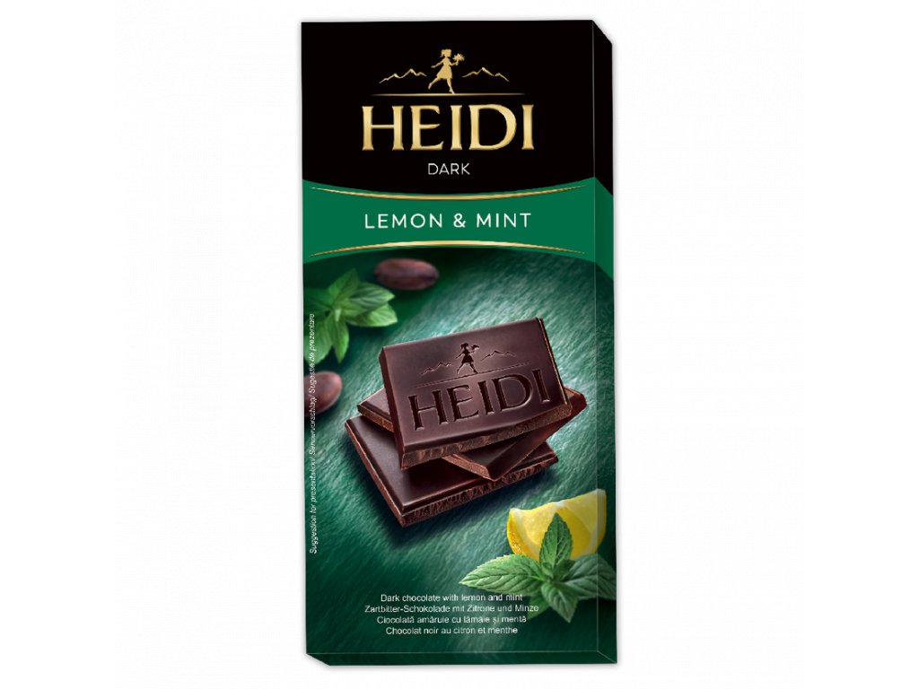 Heidi  Hořká čokoláda s citrónem a mátou 80g