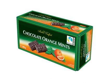 Maitre Truffout mátové plátky v hořké čokoládě s pomerančovou příchutí 200g