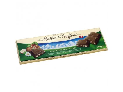 Maitre Truffout mléčná čokoláda s oříšky Swiss 300g
