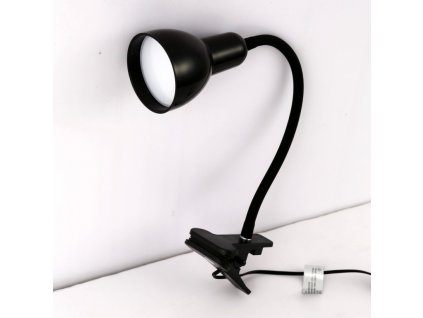 Stolní flexibilní LED lampa s klipem, 5W, teplá bílá, 31cm, černá