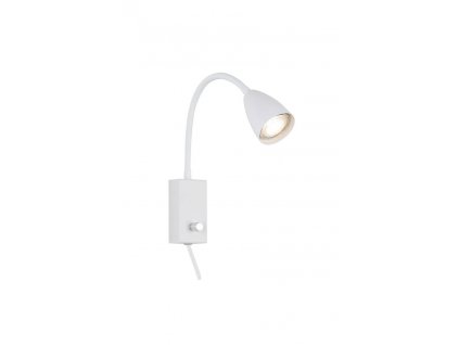 Nástěnná flexibilní lampa s vypínačem MIKA, bílá