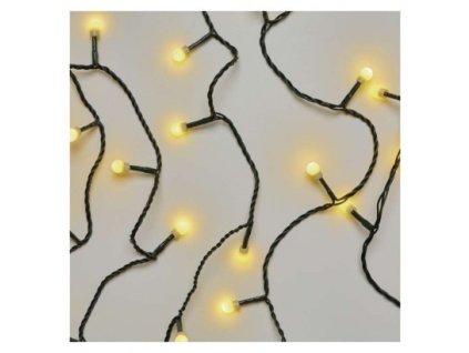 LED venkovní vánoční řetěz CHERRY, 80xLED, teplá bílá, 8m, časovač, kuličky, zelený