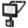 Venkovní nástěnný bodový LED reflektor s čidlem FLOOD, 20W, denní bílá, IP44, černý