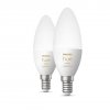 Chytrá LED stmívatelná žárovka HUE, E14, B39, 5,2W, 470lm, teplá bílá-studená bílá, 2ks