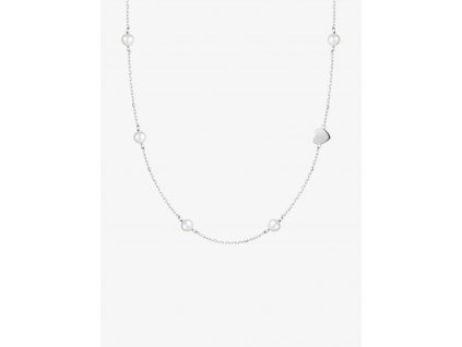 Stříbrný náhrdelník s řícními perlami a srdíčky Preciosa 6156 01_romero