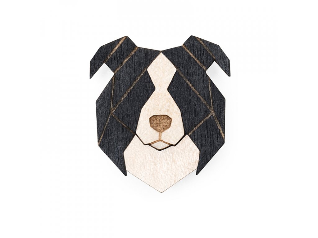 0 Border collie brooch cover