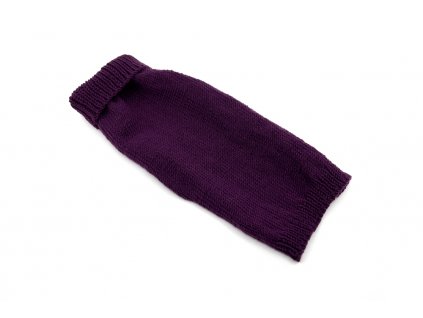 Lehký MERINO svetr s roláčkem - temně fialový