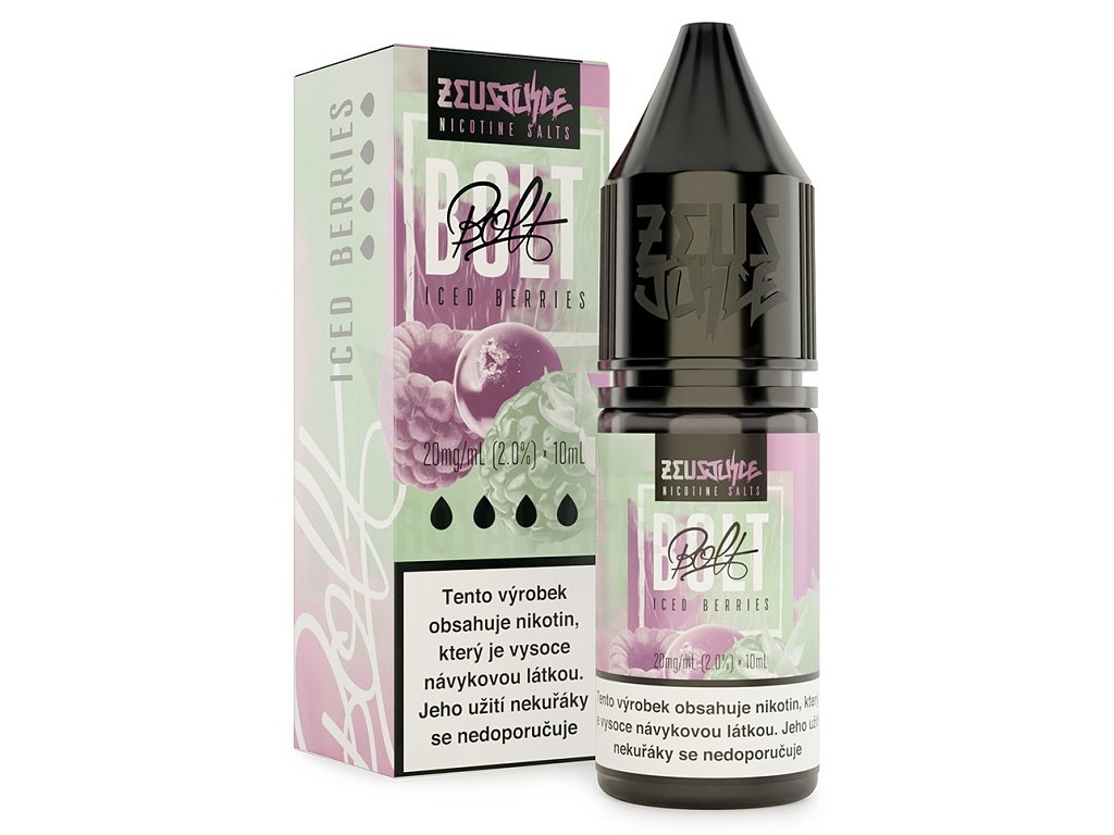 Zeus Juice BOLT Salt - E-liquid - Iced Berries - 10ml - 20mg, produktový obrázek.
