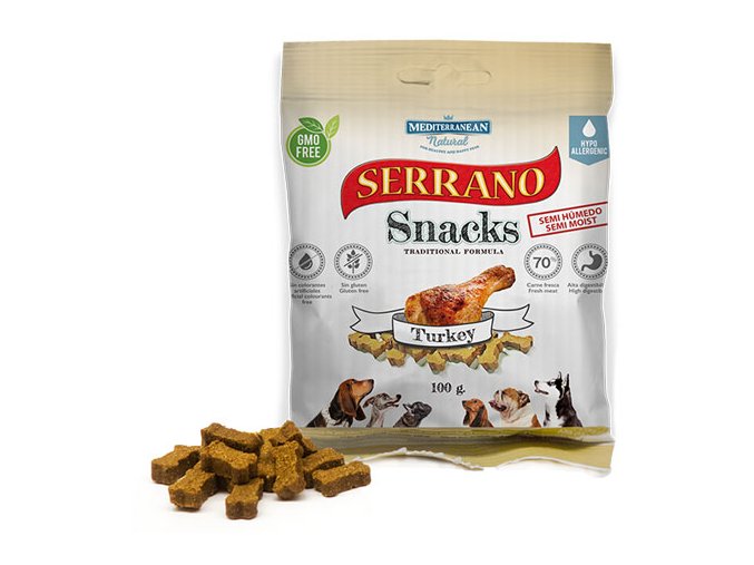 Serrano Snacks Mediterranean Natural turkey pavo bolsita