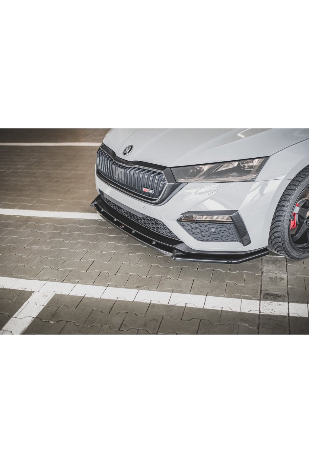 Maxton Design Spoiler Pod Přední Nárazník Ver 1 Pro Škoda Octavia Rs Mk4 Carbon Look Rsr