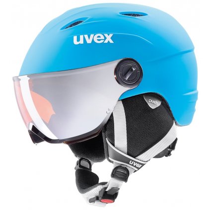 UVEX Junior Visor Pro Liteblue white mat lyžařská přilba 52-54cm