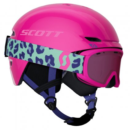 SCO Combo Hlmt Keeper 2+Goggle Jr Witty neon pink