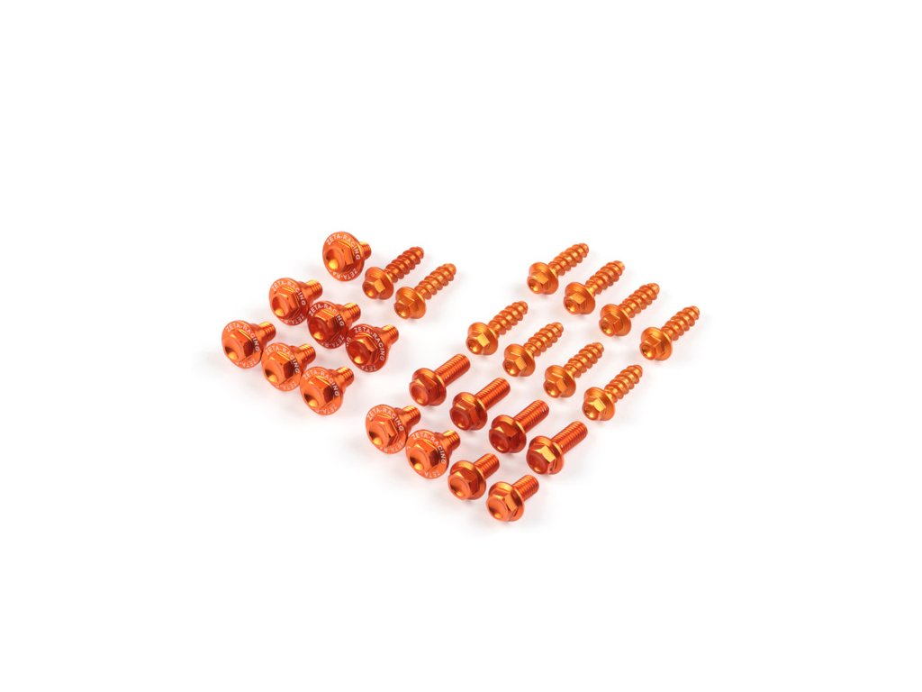 ZETA Sada hliníkových skrutiek do plastov KTM SX/SXF'19- oranžová