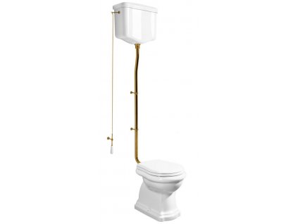 Kerasan RETRO WC mísa s nádržkou, spodní odpad, bílá-bronz WCSET17-RETRO-SO