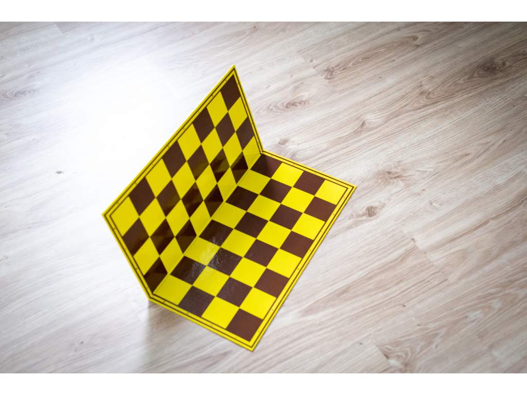 Skládací šachovnice žluto-hnědá oboustranná