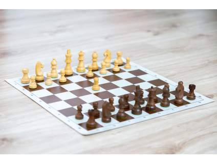 Palisandr klasik s hnědou šachovnicí  + doprava zdarma