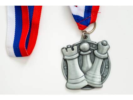 Šachové medaile figurky stříbrné