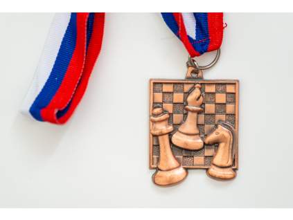 Šachová medaila šachovnica bronzová