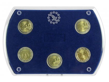 Akrylová etue na mince 2 €, modrá